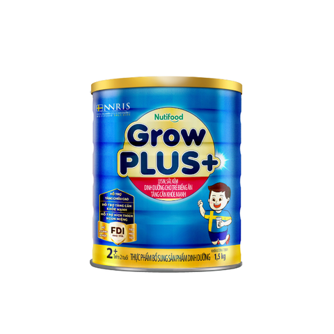  Sữa Bột GrowPLUS+ Biếng Ăn (Xanh) cho trẻ tăng cân khoẻ mạnh 2+ Lon 1.5KG 