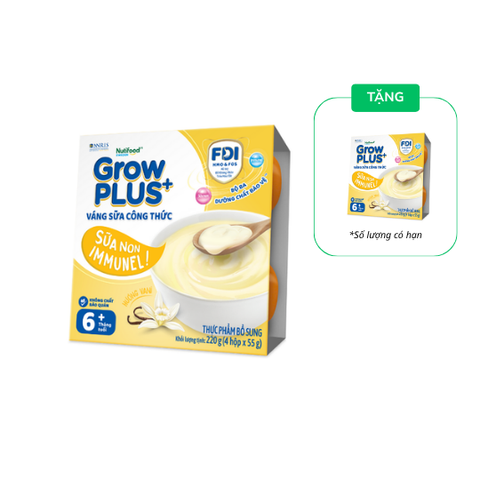  Nutifood GrowPLUS+ Váng sữa công thức Sữa non Immunel Hỗ trợ tăng đề kháng - Hộp 55g 