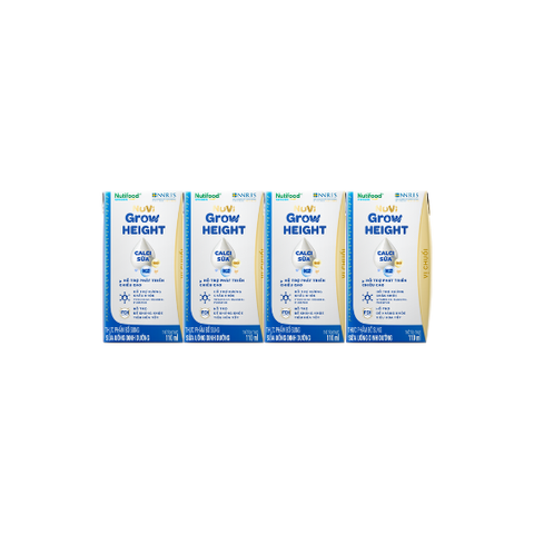  Quà tặng sữa bột pha sẵn Nuvi Grow Height Vị Chuối hộp 110ml 