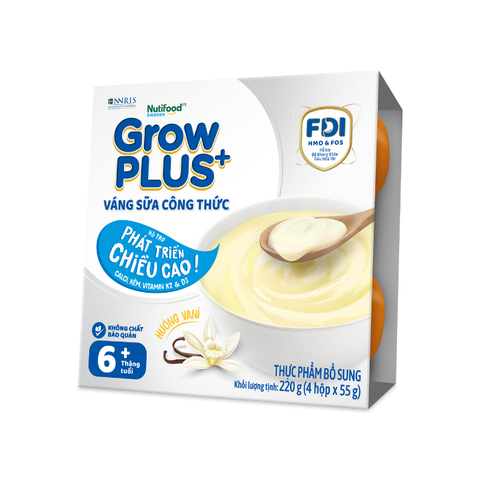  Nutifood GrowPLUS+ Váng sữa công thức Cao lớn vượt trội Vani - Hộp 55g 