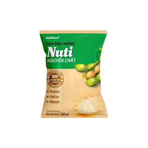  Sữa đậu nành Nuti Nguyên Chất bịch 200ml 
