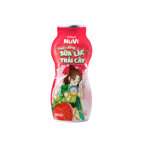  NuVi Thức Uống Hương Dâu Sữa Lắc Trái Cây Chai 80ml 