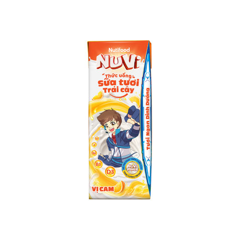  NuVi Thức Uống Sữa Tươi Trái Cây Vị Cam 180ml 