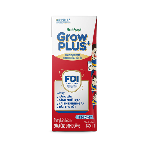 Thùng 48 hộp Sữa Bột Pha sẵn Nutifood GrowPLUS+ Suy Dinh Dưỡng Ít Đường trên 1 tuổi 180ml 
