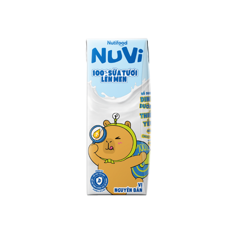  NuVi 100% Sữa Tươi Lên Men Vị Nguyên Bản x hộp 170ml 