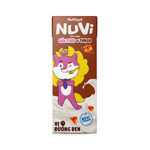  NuVi Thức Uống Sữa Tươi Tiệt Trùng Vị Đường Đen Có Thạch 170 ml 