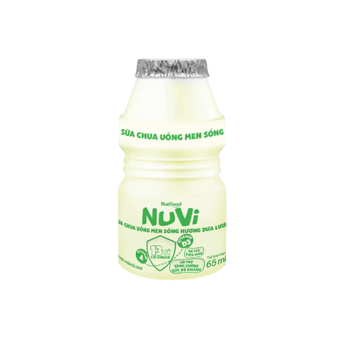  Sữa chua uống men sống NuVi hương Dưa lưới chai 65ml 
