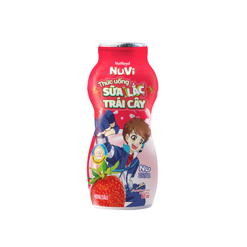  NuVi Thức Uống Hương Dâu Sữa Lắc Trái Cây Chai 80ml 
