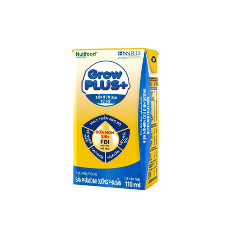  Sữa bột pha sẵn Nutifood GrowPLUS+ Sữa Non Tăng Đề Kháng 2+ hộp 110ml 