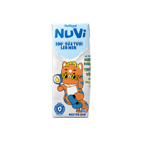  NuVi 100% Sữa Tươi Lên Men Vị Nguyên Bản x hộp 170ml 