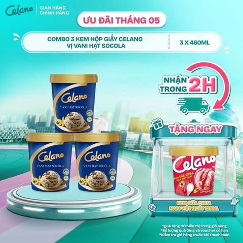  Combo 3 KEM HỘP GIẤY CEL VANI 460ML x3 - LIVE 