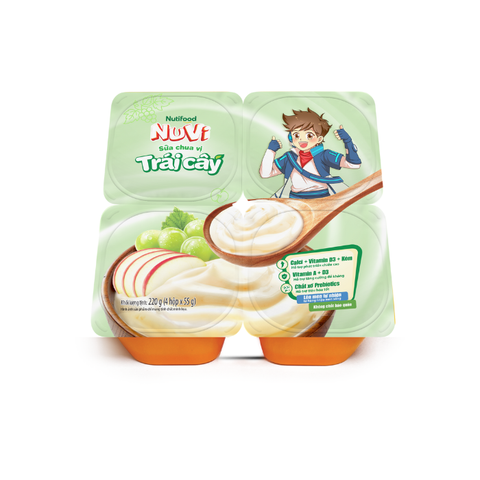  NuVi Sữa Chua Ăn Vị Trái Cây x hộp 55g 