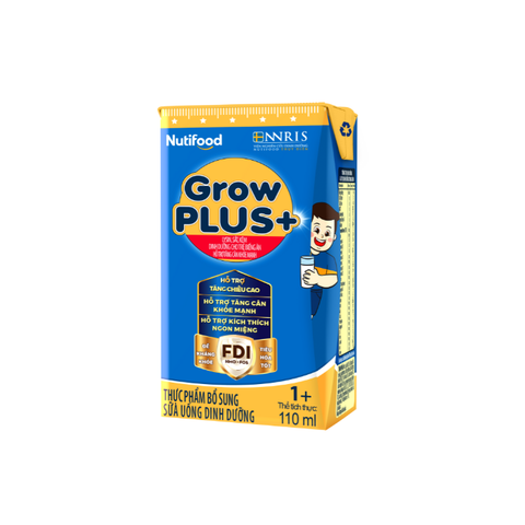  Sữa bột pha sẵn GrowPLUS+ Biếng ăn (XANH) cho trẻ tăng cân khoẻ mạnh 1+ hộp 110ml 