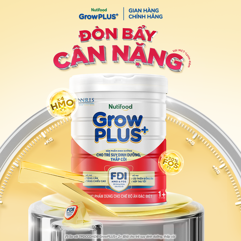  Sữa Bột Nutifood GrowPLUS+ Suy Dinh Dưỡng trên 1 tuổi lon 850g 