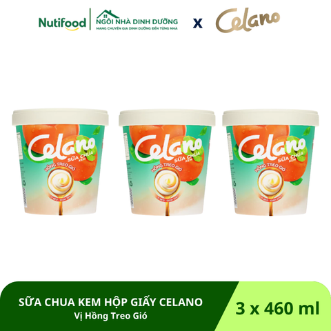  Combo 3 Sữa Chua Kem Hộp Giấy CELANO vị Hồng Treo Gió (3 x 460ml) - LIVE 