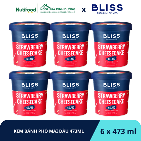  KEM BÁNH PHÔ MAI DÂU 473ML BLISS PREMIUM GELATO - LIVE 