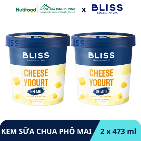  KEM SỮA CHUA PHÔ MAI 473ML BLISS PREMIUM GELATO - LIVE 