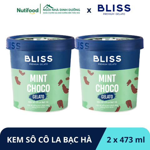  KEM SÔ CÔ LA BẠC HÀ 473ML BLISS PREMIUM GELATO - LIVE 