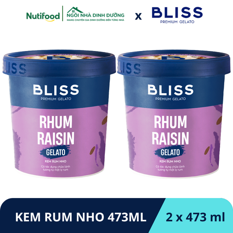  KEM RUM NHO 473ML BLISS PREMIUM GELATO - LIVE 