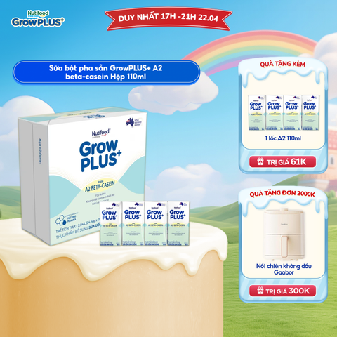  Thùng 24 hộp x 110ml sữa uống dinh dưỡng GrowPLUS+ A2 Beta-casein - LIVE GP+ 2204 