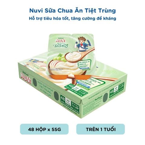  NuVi Sữa Chua Ăn Vị Trái Cây x hộp 55g 