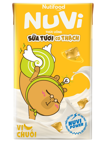  NuVi Thức Uống Sữa Tươi Tiệt Trùng Vị Chuối Có Thạch 100 ml 