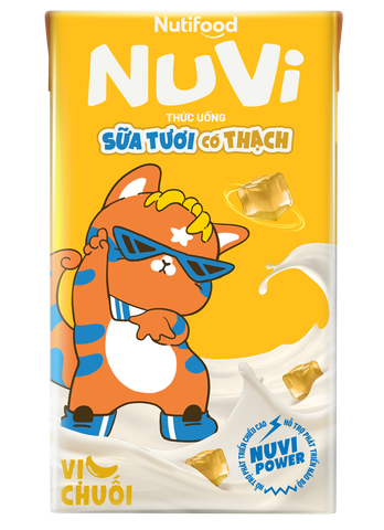  NuVi Thức Uống Sữa Tươi Tiệt Trùng Vị Chuối Có Thạch 100 ml 