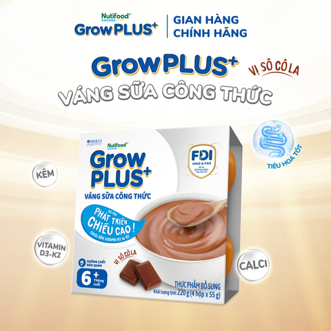  Quà tặng - GrowPLUS+ Váng sữa công thức Cao lớn vượt trội Socola - Hộp 55g 