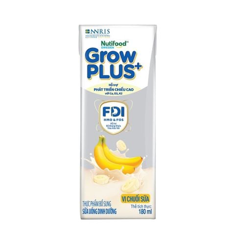  Sữa Bột Pha Sẵn Vị Chuối Nutifood GrowPLUS+ Suy Dinh Dưỡng 180ml thùng 24 hộp - LIVE GP+ 