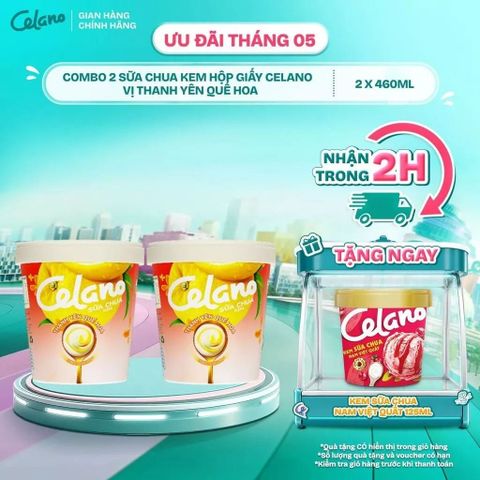  Combo 2 Sữa Chua Kem Hộp Giấy CELANO vị Thanh yên Quế Hoa (2 x 460ml) - LIVE 