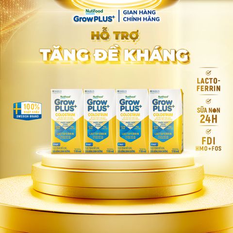  Thùng 24 hộp sữa Uống Dinh Dưỡng Nutifood GrowPLUS+ Colostrum Lactoferrin 110ml 