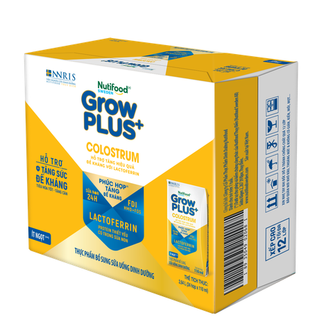  Sữa bột pha sẵn Nutifood GrowPLUS+ Lactoferrin 110ml thùng 24 hộp 