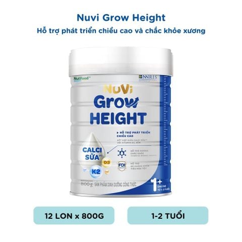  Sữa bột Nuvi Grow Height 1+ Lon 800g 