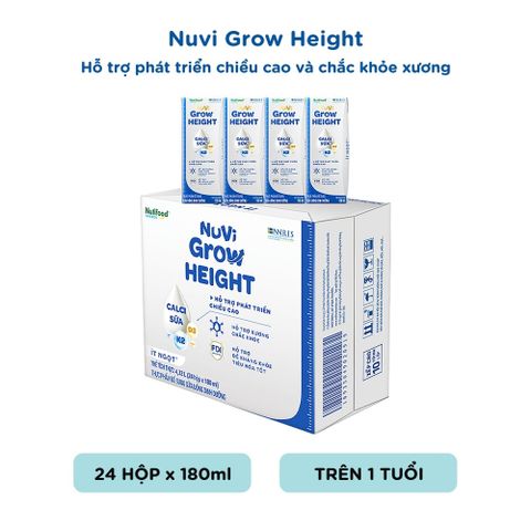  Thùng 24 hộp Sữa bột pha sẵn Nuvi Grow Height hộp 180ml 