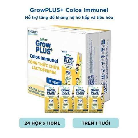  Sữa bột pha sẵn Nutifood GrowPLUS+ Colos Immunel trên 1 tuổi 110ml thùng 24 hộp - LIVE GP+ 