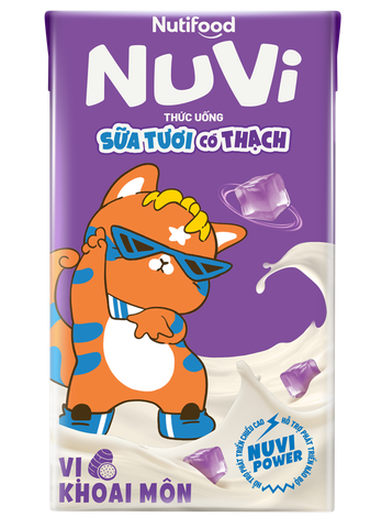  NuVi Thức Uống Sữa Tươi Tiệt Trùng Vị Khoai Môn Có Thạch 100 ml 