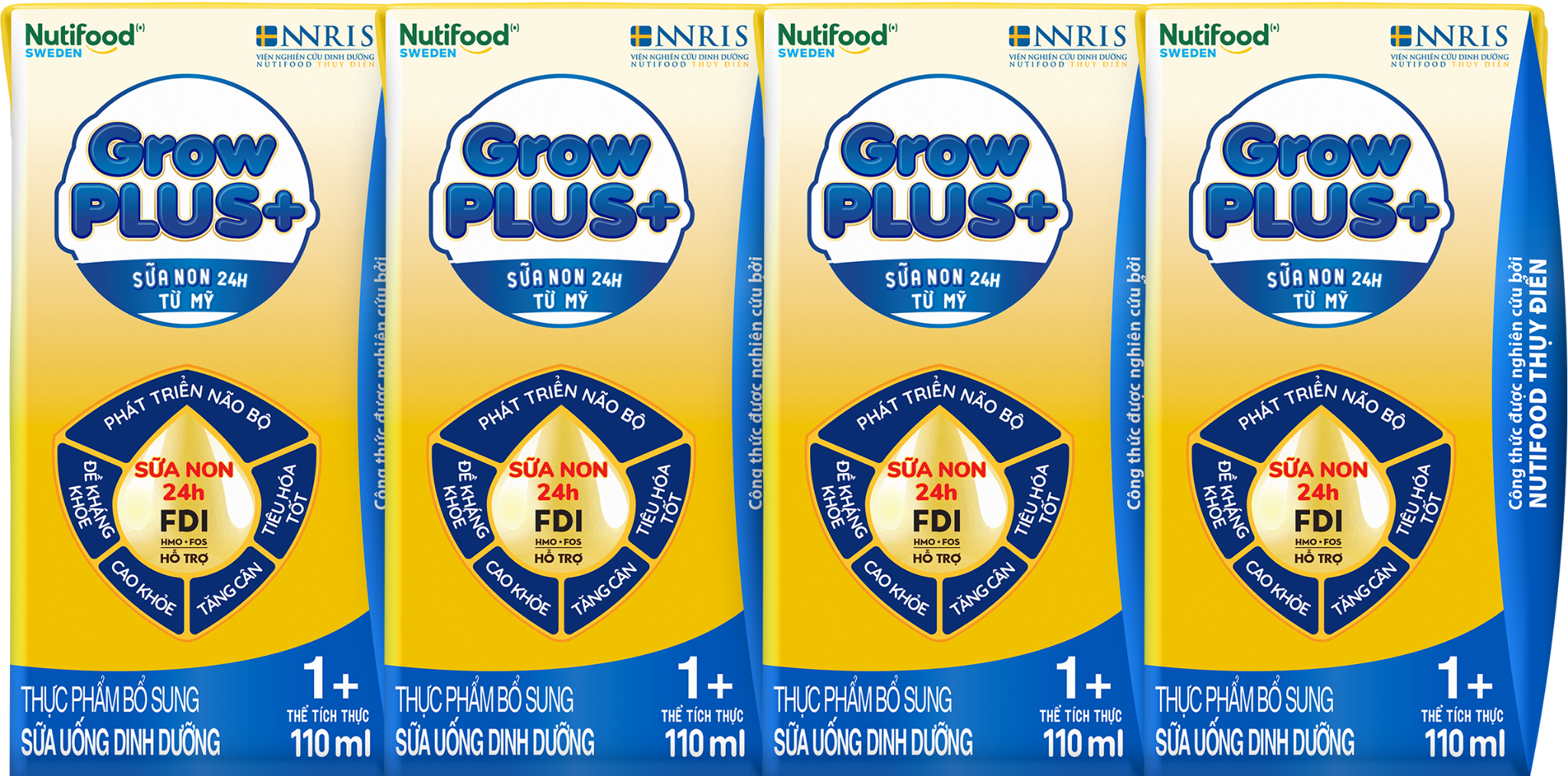  Sữa bột pha sẵn Nutifood GrowPLUS+ Sữa Non 1+ 110ml thùng 48 hộp 
