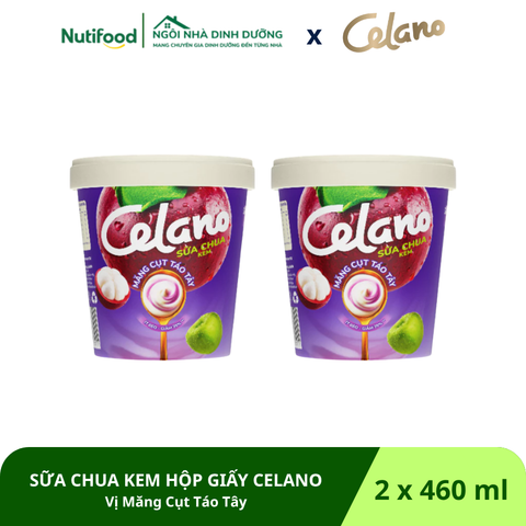  Combo 2 Sữa Chua Kem Hộp Giấy CELANO vị Măng Cụt Táo Tây (2 x 460ml) 