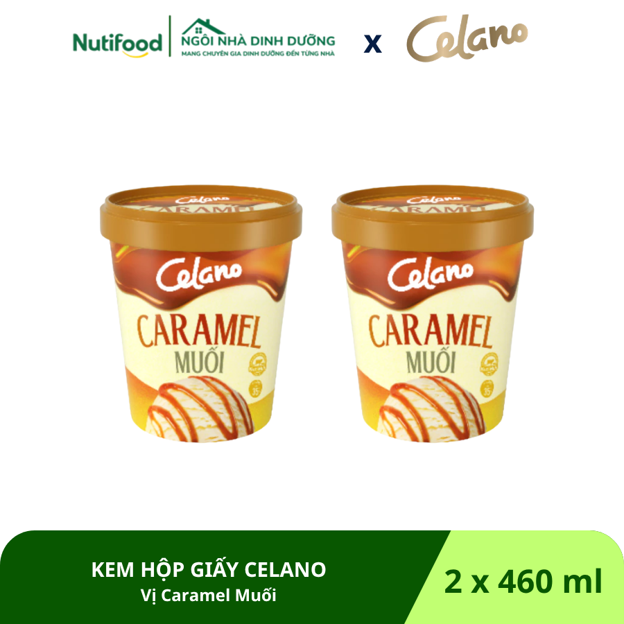  Combo 2 Kem Hộp Giấy CELANO vị Caramel Muối (2 x 460ml) 