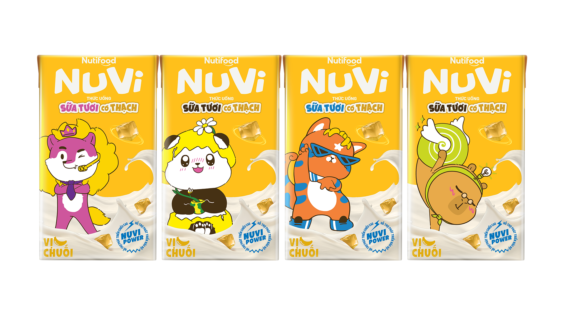  NuVi Thức Uống Sữa Tươi Tiệt Trùng Vị Chuối Có Thạch 100 ml 