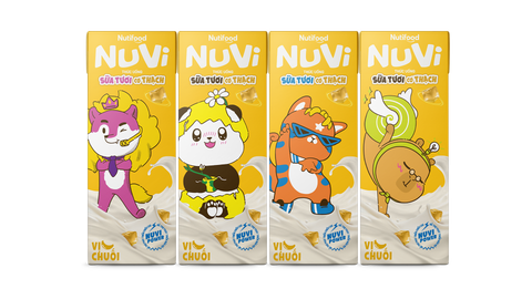  NuVi Thức Uống Sữa Tươi Tiệt Trùng Vị Chuối Có Thạch 170 ml 