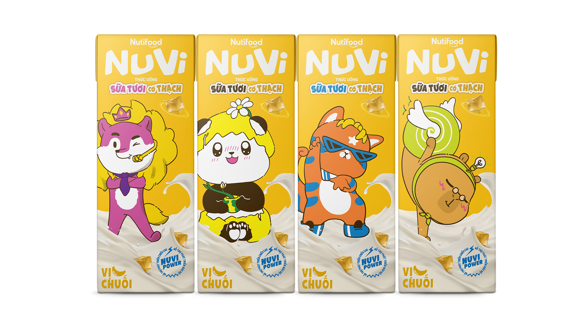  NuVi Thức Uống Sữa Tươi Tiệt Trùng Vị Chuối Có Thạch 170 ml 