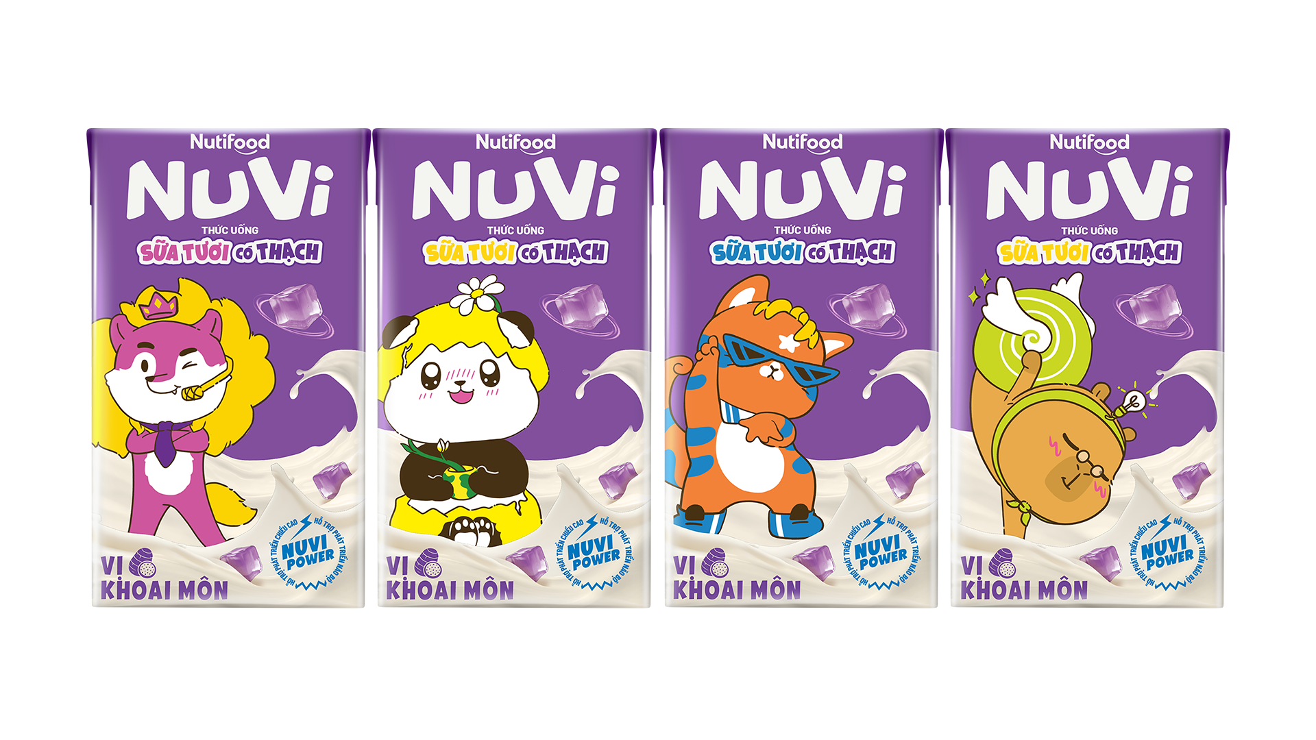  NuVi Thức Uống Sữa Tươi Tiệt Trùng Vị Khoai Môn Có Thạch 100 ml 