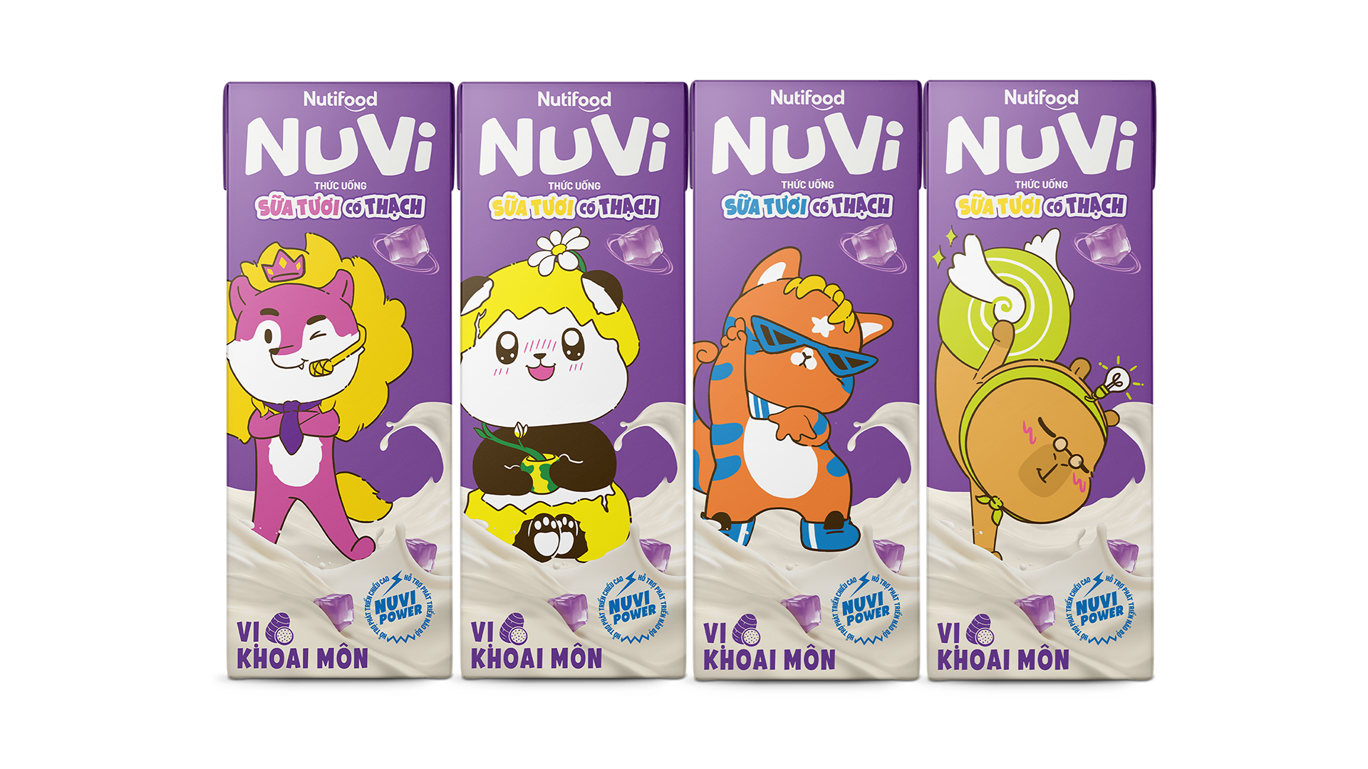  NuVi Thức Uống Sữa Tươi Tiệt Trùng Vị Khoai Môn Có Thạch 170 ml 