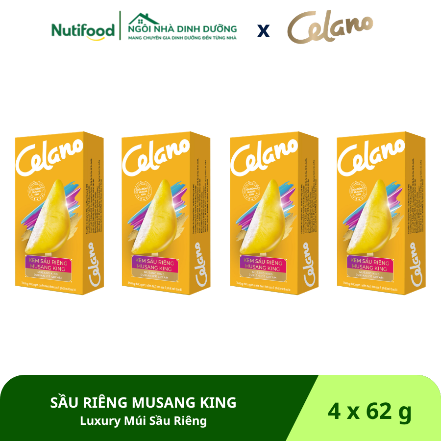  SẦU RIÊNG MUSANG KING (4 que x 62 g) - KEM CELANO LUXURY MÚI SẦU RIÊNG 62G 