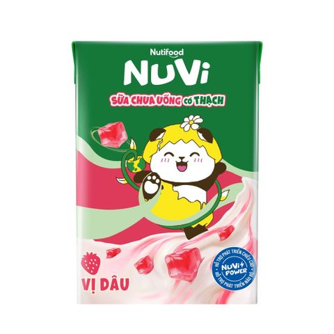 NuVi Sữa Chua Uống Dâu Có Thạch Hộp 100 ml 