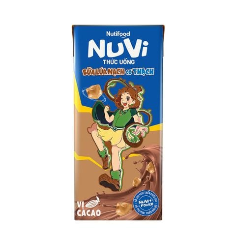  NuVi Thức Uống Sữa Lúa Mạch Cacao Có Thạch Hộp 170 ml 