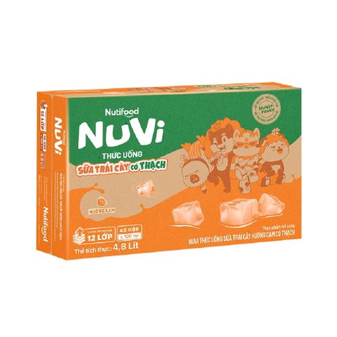  NuVi Thức Uống Sữa Trái Cây Hương Cam Có Thạch Hộp 100 ml 