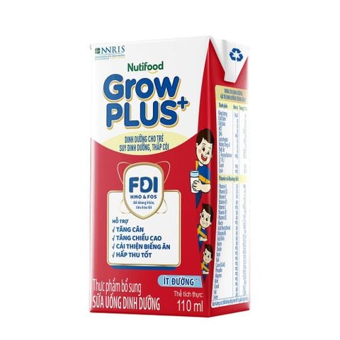  Sữa Bột Pha Sẵn Ít Đường 1+ Nutifood GrowPLUS+ Suy Dinh Dưỡng 110ml thùng 48 hộp - LIVE GP+ 