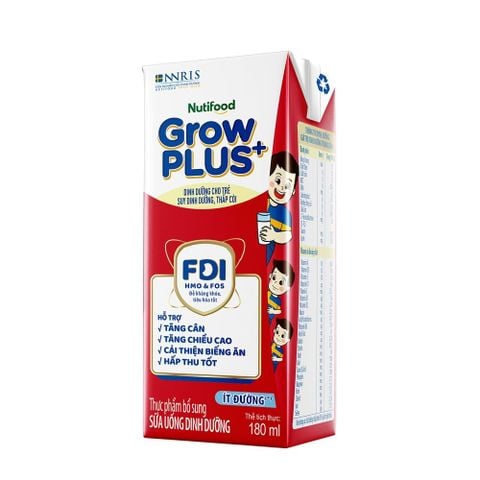  Sữa Bột Pha Sẵn Ít Đường 1+ Nutifood GrowPLUS+ Suy Dinh Dưỡng 180ml thùng 48 hộp - LIVE GP+ 